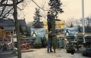 Pete and Steve with a particularly large tree at the Beaches Lions Tree Sale at Kew Gardens in the '90s.