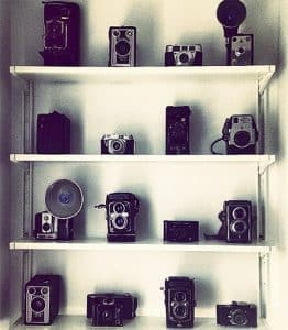 A collection of vintage cameras. PHOTO: Bragg & Bee