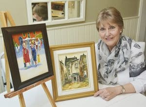 Beach Guild of Fine Art member Carole Baldwin with a few of her smaller oil paintings. She will be one of the artists taking part in the Guild’s Small Paintings for Small Spaces show from May 22 to 24.