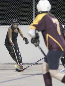 Running break-out drills at the second-to-last practice before they fly to the World Master’s Ball Hockey Championships in Tampa Bay, Florida, women on the Withrow Knights tournament team practise at Withrow Park on Sept. 1.  “There’s not a lot of opportunity for people in their thirties and forties to play competitive sports on an international level,” says Donna Goldenberg, general manager for the team, which has 22 players mainly from the Beach, Riverdale and East York. “That’s why it’s so thrilling.” PHOTO: Andrew Hudson