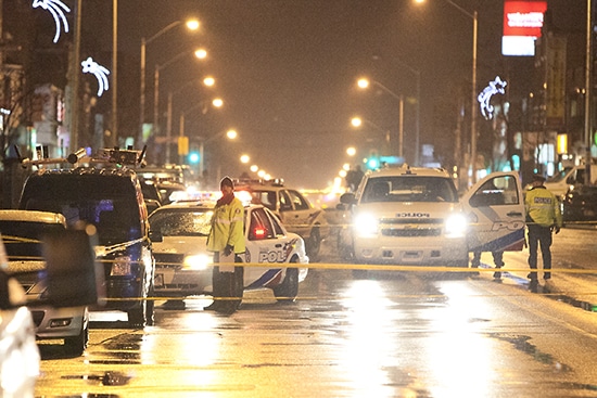 Two men were shot and killed on March 19 outside of the Mediterranean Social Club on Danforth Avenue near Patricia Drive. Police found Jonathan Stefan Khan, 21, and Shawn Chestnut-Reddick, 22, both suffering from gunshot wounds. They were rushed to St. Michael’s Hospital where they were pronounced dead. PHOTO: Phil Lameira