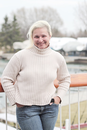 Sailor Diane Reid stands on dry land by the Ashbridges Bay Yacht Club, three days after she flew back from the Canary Islands, where she was shipwrecked in one of the stormiest Mini Transat races since the 1990s. PHOTO: Andrew Hudson