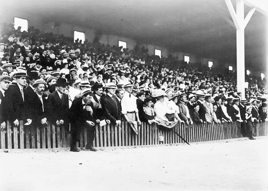 Hundreds of locals and tourists watch a lacrosse match at Scarboro Beach Park in this photo taken on July 1, 1910.