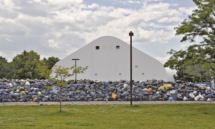 The garbage strike in the summer of 2009 saw Ted Reeve Community Arena used as a temporary dump site for East End residential garbage. BEACH METRO NEWS FILE PHOTO: Jon Muldoon